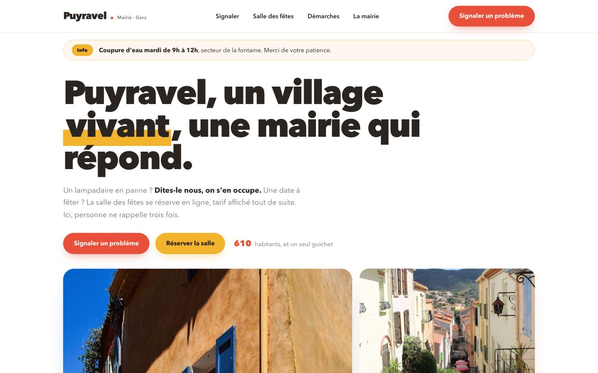 Accueil de la démonstration Puyravel