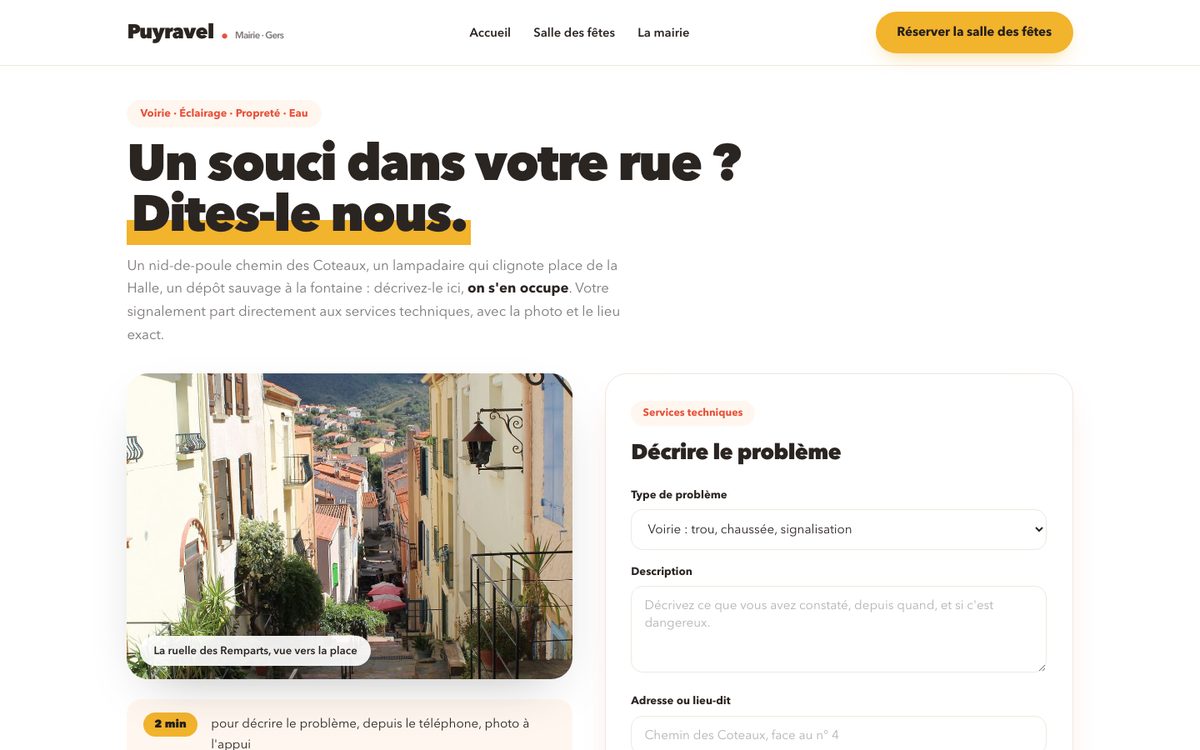 Signalement voirie, Puyravel