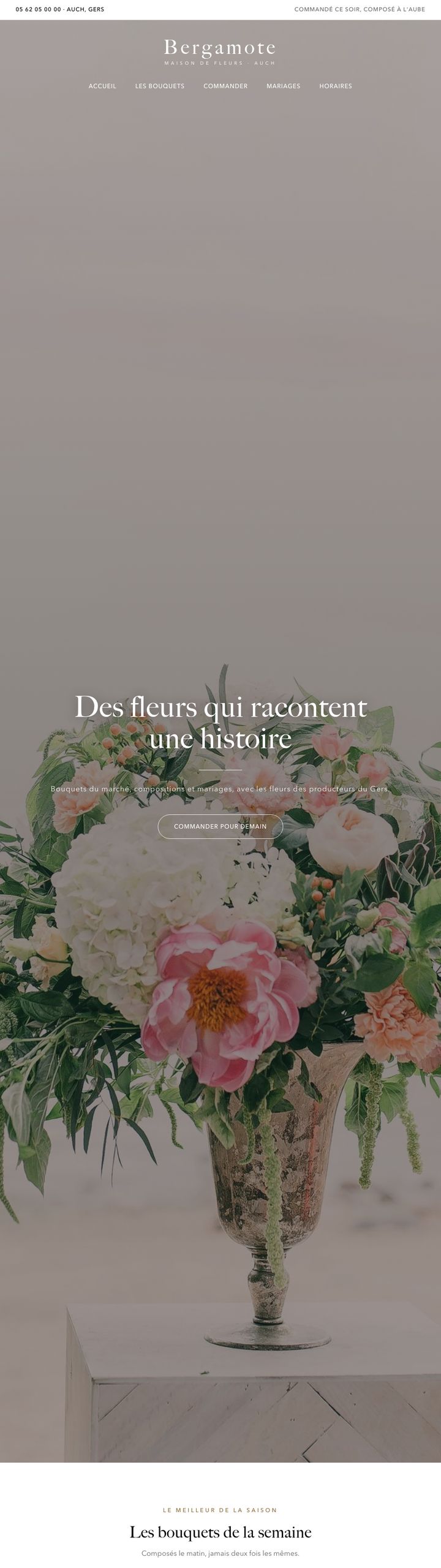 Démonstration fleuriste, Bergamote