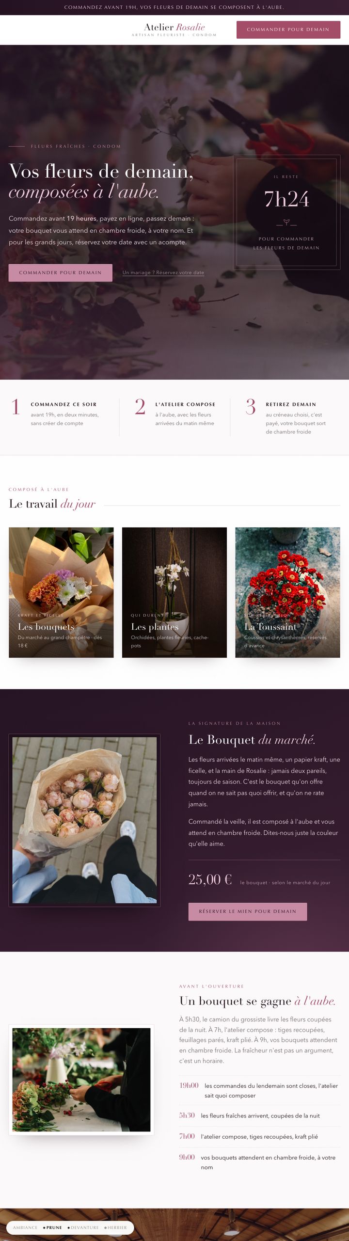 Démonstration fleuriste Atelier Rosalie