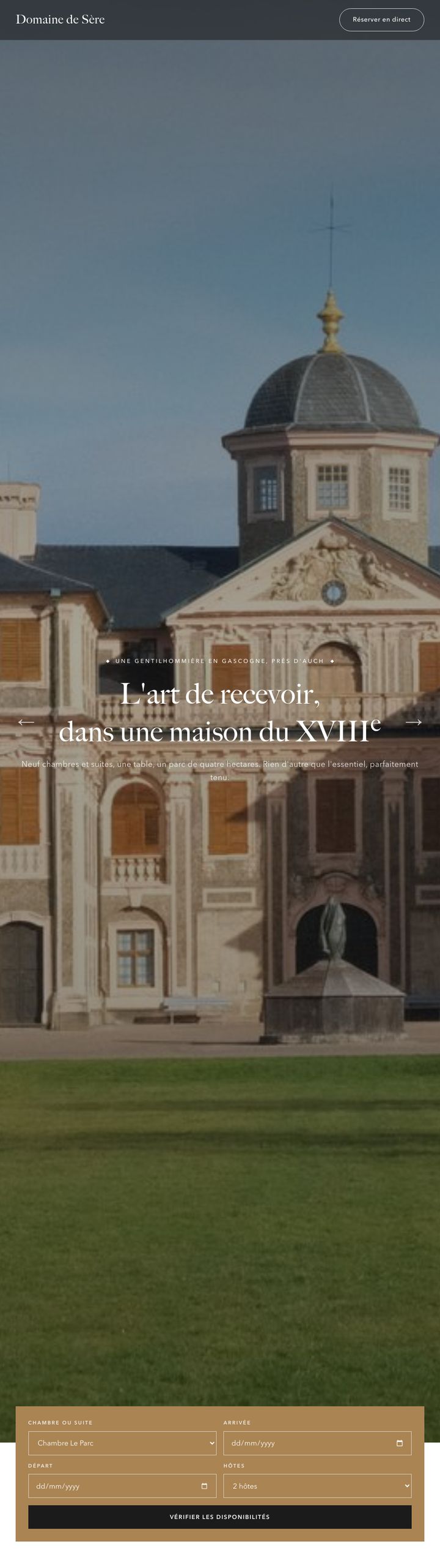 Démonstration hôtel, Domaine de Sère